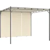 Image de vidaXL Vidaxl Belvédère De Jardin Avec Rideau Latéral 3x3x2,25 M Crème