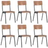 Image de vidaXL Chaises à manger lot de 6 marron Contreplaqué