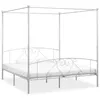 Image de vidaXL Cadre de lit à baldaquin sans matelas blanc métal 200x200 cm284432