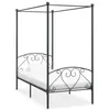 Image de vidaXL Cadre de lit à baldaquin sans matelas gris métal 100x200 cm