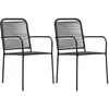 Image de vidaXL Chaises de jardin lot de 2 Corde en coton et acier Noir48568