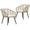 Image de vidaXL Chaises de jardin lot de 2 avec coussins Résine tressée Chêne48576