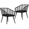 Image de vidaXL Chaises de jardin lot de 2 avec coussins Résine tressée Noir48578
