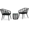 Image de Vidaxl Ensemble De Bistro 3 Pcs RÃ©sine TressÃ©e Noir