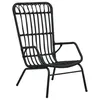 Image de vidaXL Chaise de jardin Résine tressée Noir48581