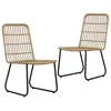 Image de vidaXL Chaises de jardin lot de 2 Résine tressée Chêne