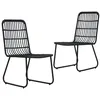 Image de vidaXL Chaises de jardin lot de 2 Résine tressée Noir48584