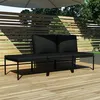 Image de vidaXL Salon de jardin 3 pcs avec coussins Noir PVC48593