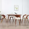 Image de vidaXL Chaises de salle à manger 4 pcs Crème Bois courbé et similicuir