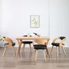 Image de vidaXL Chaises De Salle À Manger 4 Pcs Noir Bois Courbé Et Similicuir