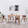 Image de vidaXL Chaises à manger lot de 4 crème bois courbé et similicuir
