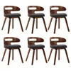 Image de Chaises Ã  manger lot de 6 gris foncÃ© bois courbÃ© et tissu vidaXL vidaXL
