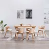 Image de vidaXL Chaises Ã  manger lot de 6 crÃ¨me bois courbÃ© et similicuir