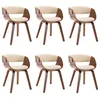 Image de Chaises de salle Ã  manger 6 pcs CrÃ¨me Bois courbÃ© et similicuir - VidaXL