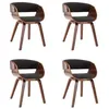 Image de vidaXL Chaises à manger lot de 4 gris bois courbé et tissu