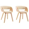 Image de Chaises De Salle Ã Manger 2 Pcs CrÃ¨me Bois CourbÃ© Et Similicuir