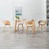 Image de vidaXL Chaises à manger lot de 4 crème bois courbé et similicuir