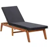 Image de vidaXL Chaise Longue Et Coussin Résine Tressée Et Bois D'acacia Massif Vidaxl