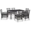 Image de vidaXL Ensemble à manger d'extérieur 7 pcs Résine tressée Gris45993