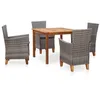 Image de vidaXL Mobilier Ã  dÃ®ner 5 pcs rÃ©sine tressÃ©e et bois d'acacia gris