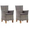 Image de vidaXL Chaises de jardin lot de 2 avec coussins Résine tressée Gris46003