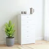 Image de vidaXL Buffet avec 6 tiroirs Blanc 50x34x96 cm Bois d'ingénierie800666