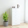 Image de vidaXL Buffet avec 6 tiroirs Blanc 50x34x96 cm Bois d'ingÃ©nierie