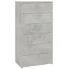 Image de vidaXL Buffet avec 6 tiroirs Gris bÃ©ton 50x34x96 cm AgglomÃ©rÃ©