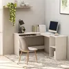 Image de vidaXL Vidaxl Bureau D'angle En Forme De L Blanc 120x140x75 Cm Aggloméré