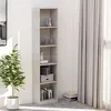Image de vidaXL Bibliothèque à 5 niveaux Gris béton 40x24x175cm Bois ingénierie800850