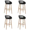 Image de vidaXL Chaises de bar lot de 4 noir248164