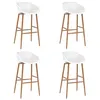 Image de vidaXL Tabourets de bar lot de 4 blanc
