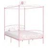 Image de vidaXL Cadre de lit à baldaquin sans matelas rose métal 140x200 cm284489
