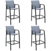 Image de vidaXL Chaises de bar de jardin lot de 4 Gris Txtilène48119