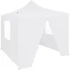Image de vidaXL Vidaxl Tente De Réception Pliable Avec 4 Parois 3x3 M Acier Blanc