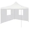 Image de vidaXL Tente de réception pliable avec 2 parois 3x3 m Acier Blanc