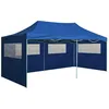 Image de vidaXL Vidaxl Tente De Réception Pliable Avec 4 Parois 3x6 M Acier Bleu