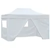 Image de vidaXL Tente pliable de réception avec 4 parois 3 x 4,5 m Blanc