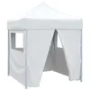 Image de vidaXL Tente de réception pliable avec 4 parois 2x2 m Acier Blanc