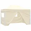 Image de vidaXL Tente de réception pliable avec 4 parois 3x4 m Acier Crème48894