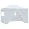 Image de vidaXL Tente de réception pliable avec 4 parois 3x4 m Acier Blanc48900