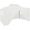 Image de vidaXL Vidaxl Tente De Réception Pliable Avec 4 Parois 3x4 M Acier Blanc