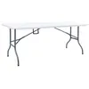 Image de vidaXL Table pliable de jardin Blanc 180x72x72 cm PEHD