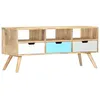 Image de vidaXL Meuble TV 110x35x48 cm Bois de manguier massif