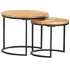 Image de vidaXL Tables gigognes 2 pcs Bois d'acacia massif286186