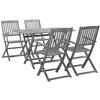 Image de vidaXL Vidaxl Mobilier À Dîner De Jardin 5 Pcs Bois D'acacia Massif Gris