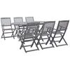 Image de vidaXL Vidaxl Mobilier À Dîner De Jardin 7 Pcs Bois D'acacia Massif Gris