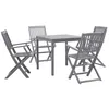 Image de vidaXL Ensemble à manger de jardin 5 pcs Bois d'acacia massif Gris