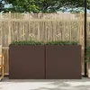 Image de vidaXL Lits surélevés de jardin et 4 pots 2 pcs Résine tressée Marron279083