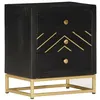 Image de vidaXL Table de chevet Noir et doré 40x30x50cm Bois de manguier massif286517